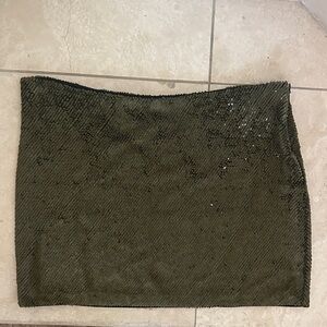 Haute Hippie Dark Green Sequin Mini Skirt
